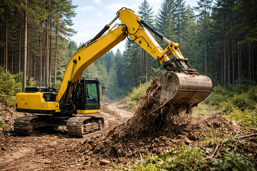 land clearing excavator